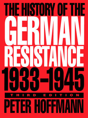 cover image of History of the German Resistance, 1933-1945